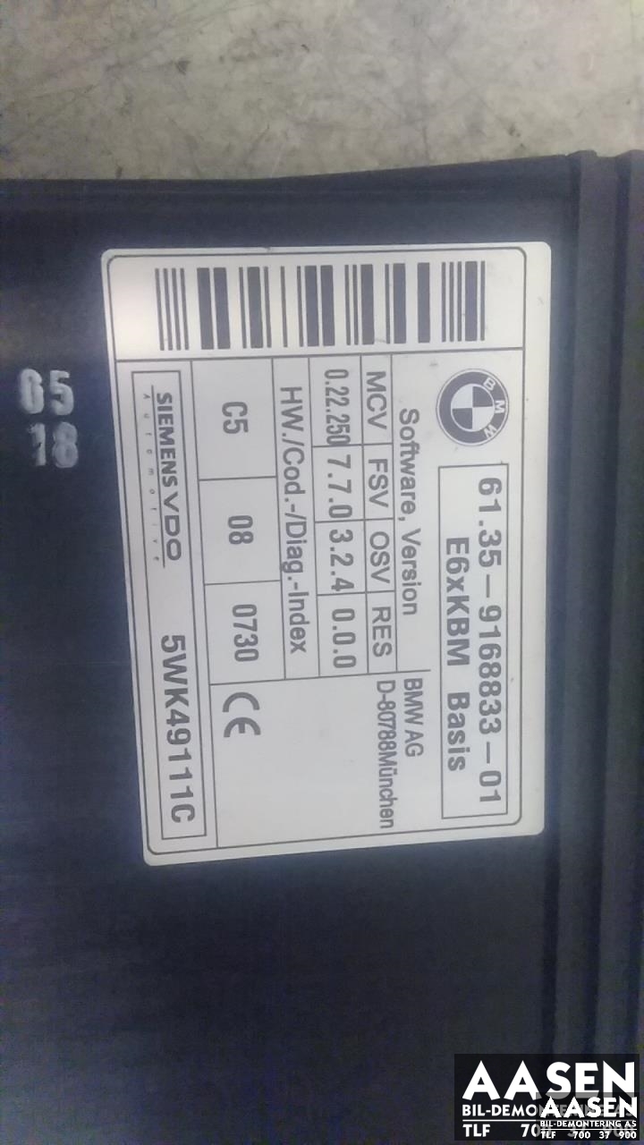 Styreenhet diverse til BMW 5-Serie 2003-2010 (E60/E61) (E60/E61) (SIEMENS|61 35 9 168 833|)