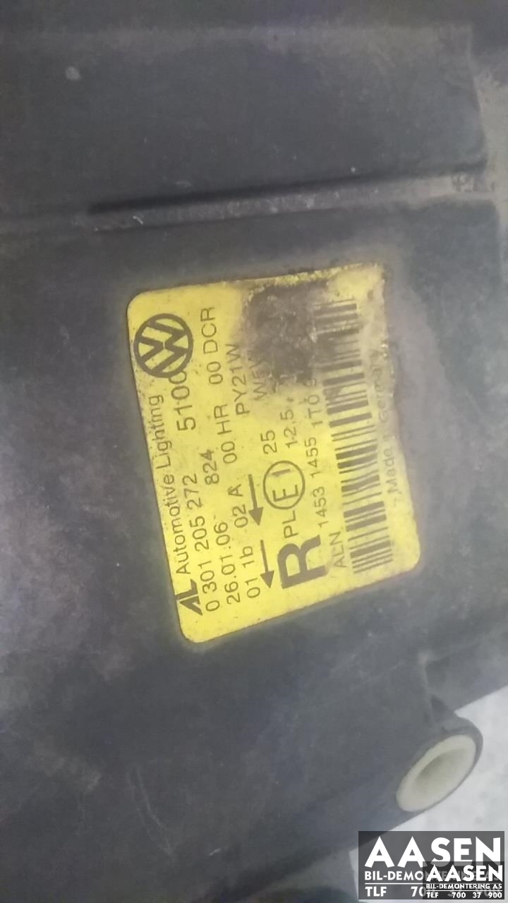 Frontlykt høyre xenon til VW Touran 2003-2006 (Type I, Fase 1)  (AL|1T0 941 040 K|)
