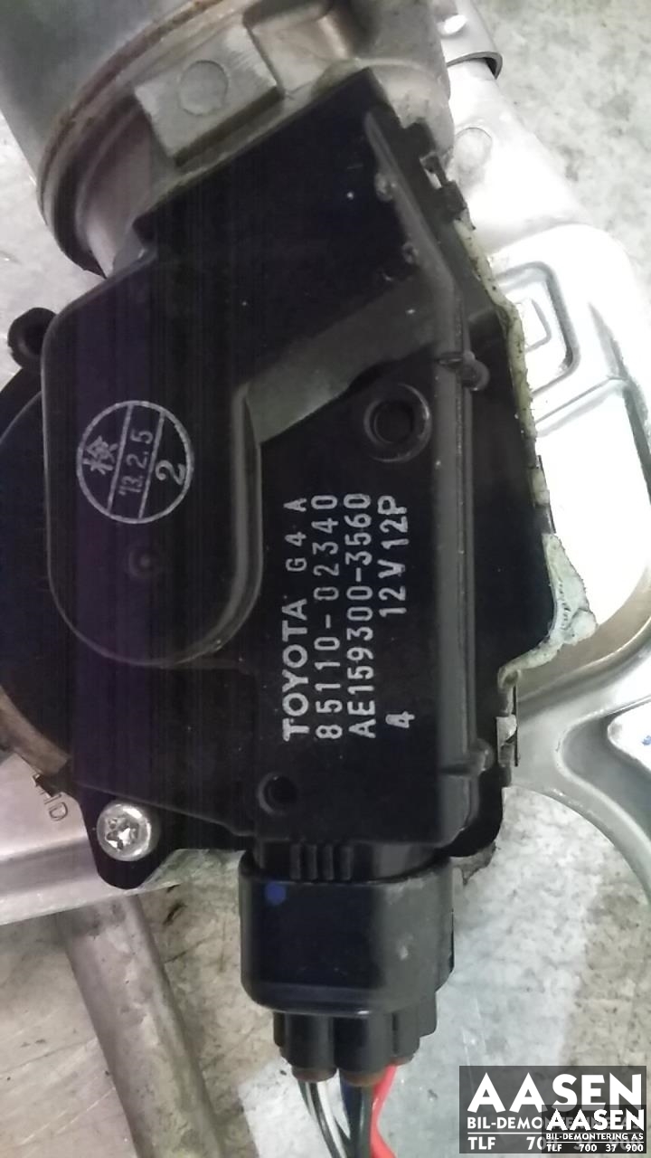 Viskermotor frontrute komplett m/overføring til Toyota Auris 2013-2015 (Type II, Fase 1)  (85110-02340|85150-02300|)