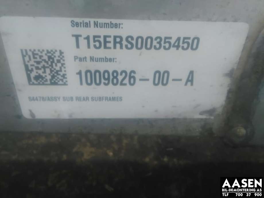 Travers bak til Tesla Model S 2013-2016 (Fase 1)  (6007012-00-F|)