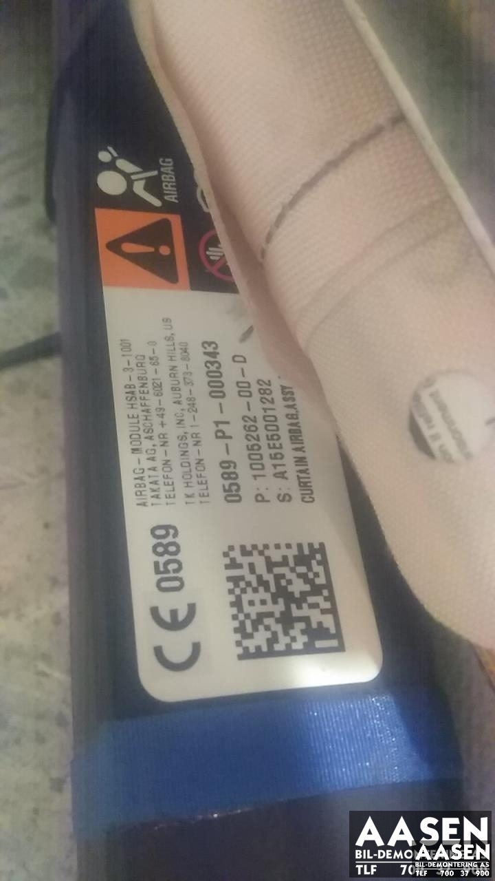 Airbag gardin høyre til Tesla Model S 2013-2016 (Fase 1)  (1005262-00-D|)