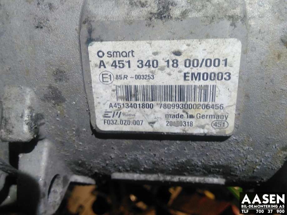 Girkasse elbil til Smart Fortwo 2007-2014 (Type II) (W451) (W451) (A 451 351 03 00|)