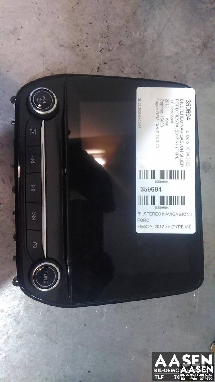 Bilstereo navigasjon skjerm til Ford Fiesta, 2017-->> (Type VII)  (H1BT-18C815-YV)
