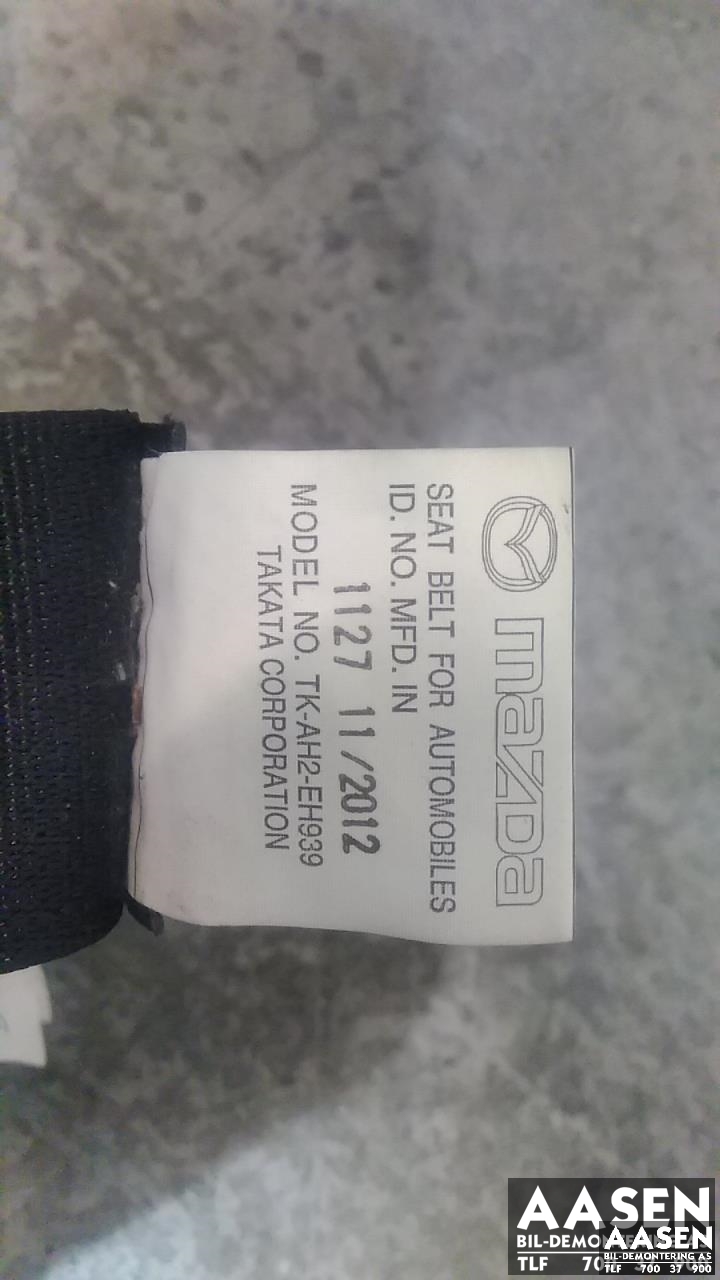 Sikkerhetsbelte foran høyre til Mazda CX-5 2012-2017 (Type I)  (TK-AH2-EH939|KD45-57-620B|)