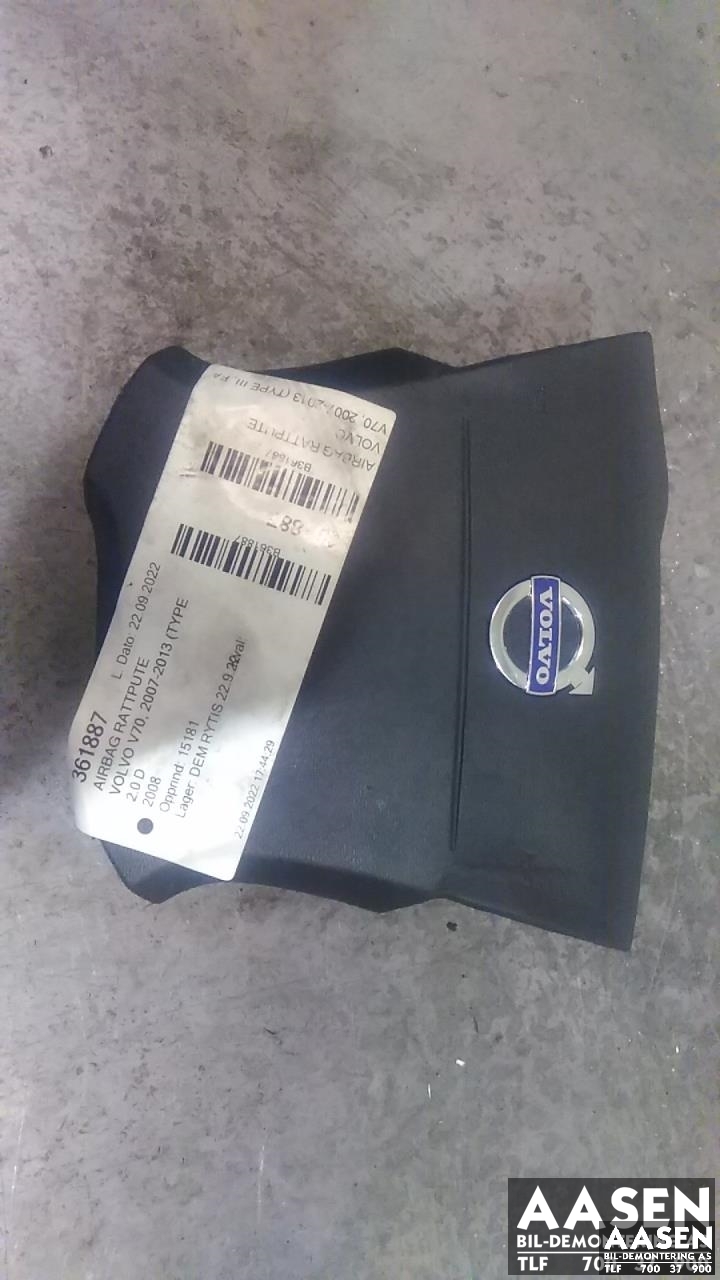 Airbag rattpute til Volvo V70, 2007-2013 (Type III, Fase 1)  (P30721996)
