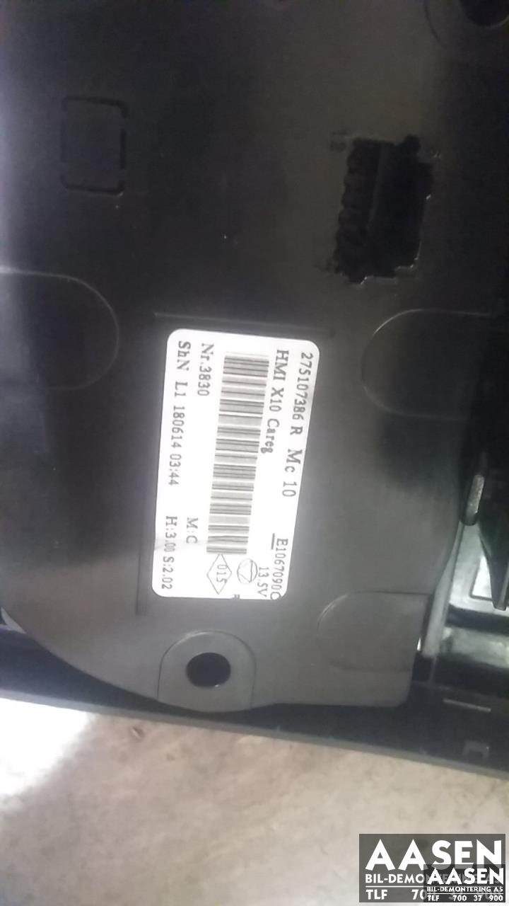 Varmeapparat betjening til Renault Zoe 2013-2019 (Fase 1)  (VALEO|275107386R|)