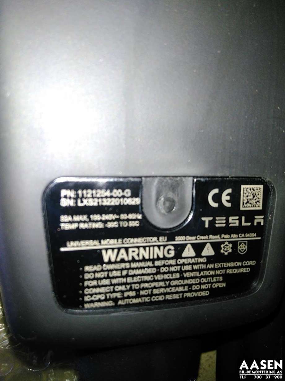 Batterilader kabel til Tesla Model Y 2021-2024 (Type I)  (1121254-00-G|)