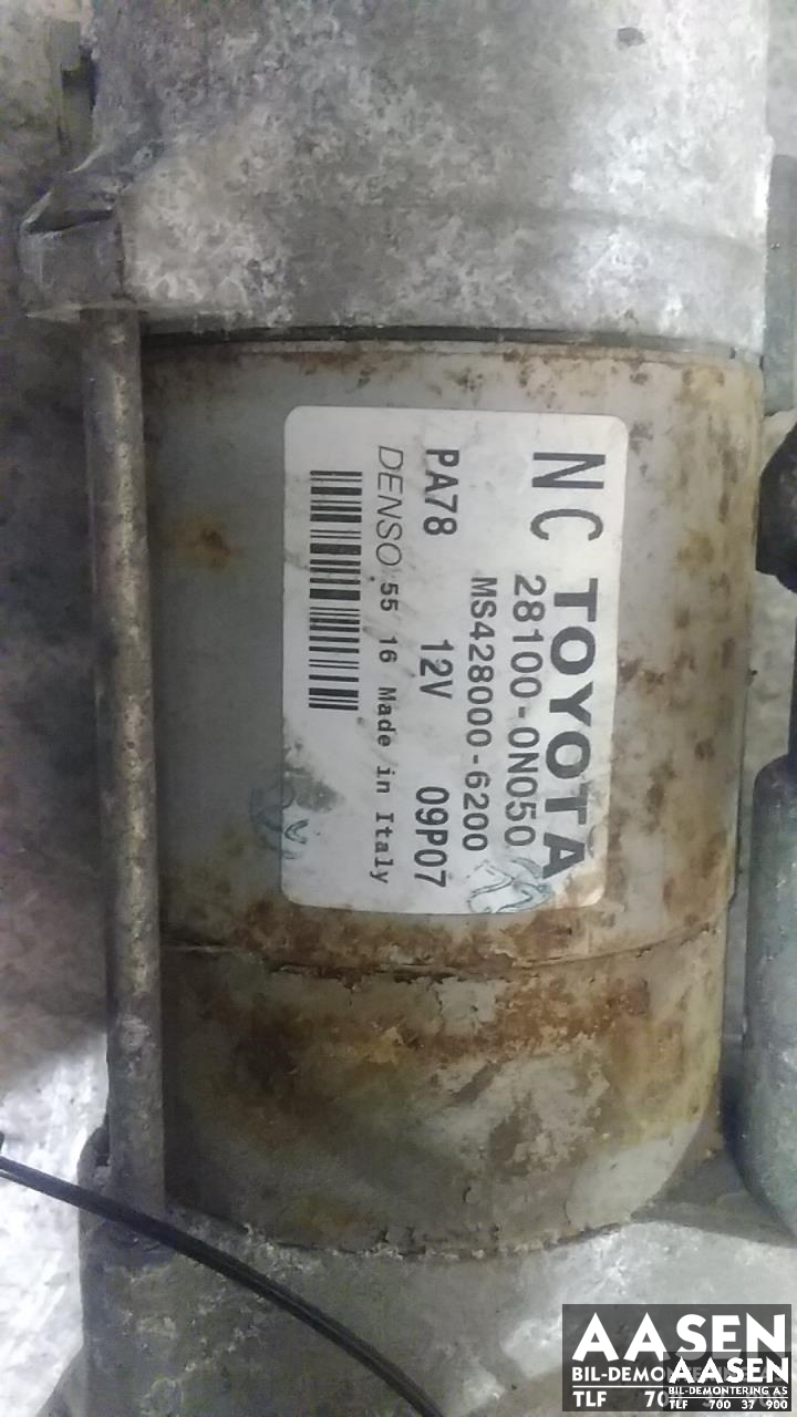 Starter diesel til Toyota Yaris 2012-2014 (Type III, Fase 1)  (DENSO|28100-0N050|)