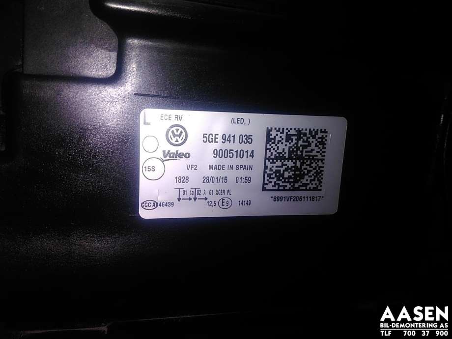 Styreenhet xenon/ballast til VW e-Golf 2014-2017 (Fase 1)  (VALEO|5F0 941 472 A|)