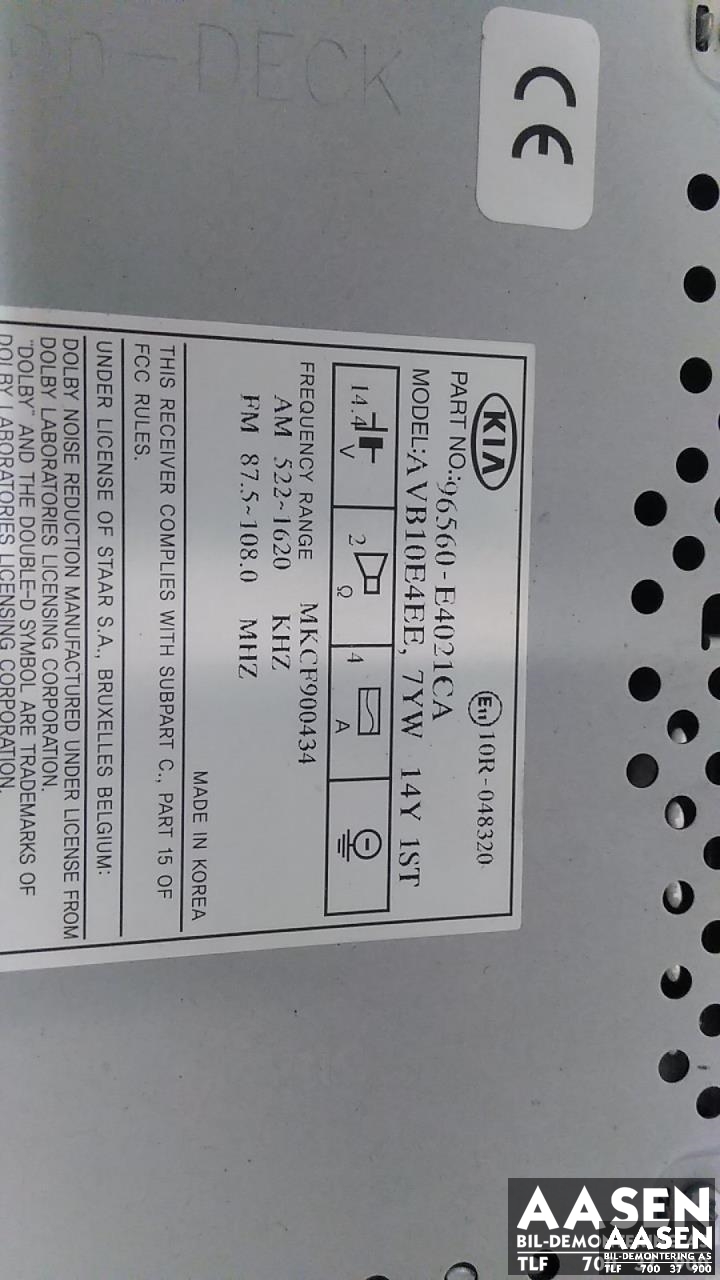 Bilstereo til Kia Soul 2014-2019 (Type II)  (96560-E4021CA|)