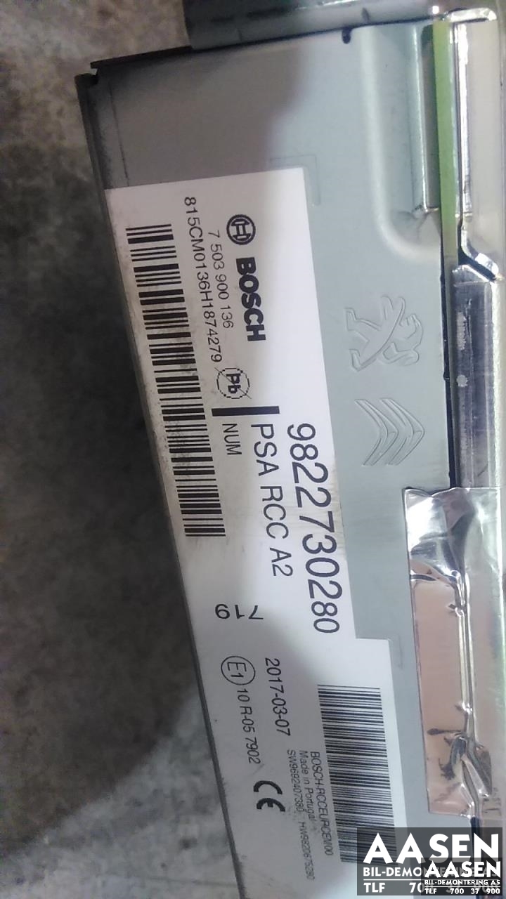 Bilstereo til Peugeot 3008 2016-->> (Type II)  (BOSCH|9822730280|16 259 462 80|)