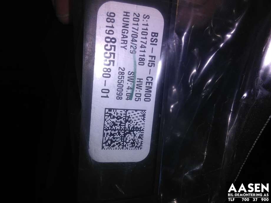 Styreenhet diverse til Peugeot 3008 2016-->> (Type II)  (DELPHI|9819855580-01|)