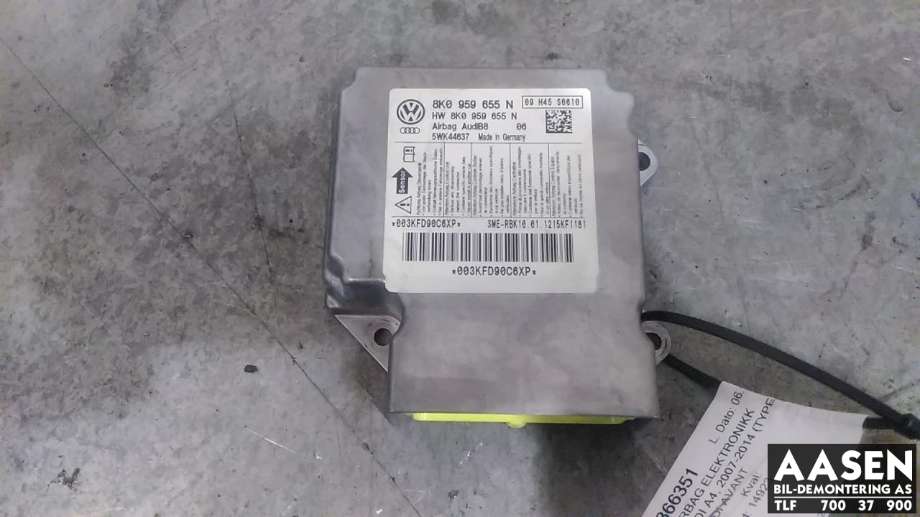 Airbag elektronikk til Audi A4, 2007-2014 (Type IV) (B8) (B8) (8K0959655N)