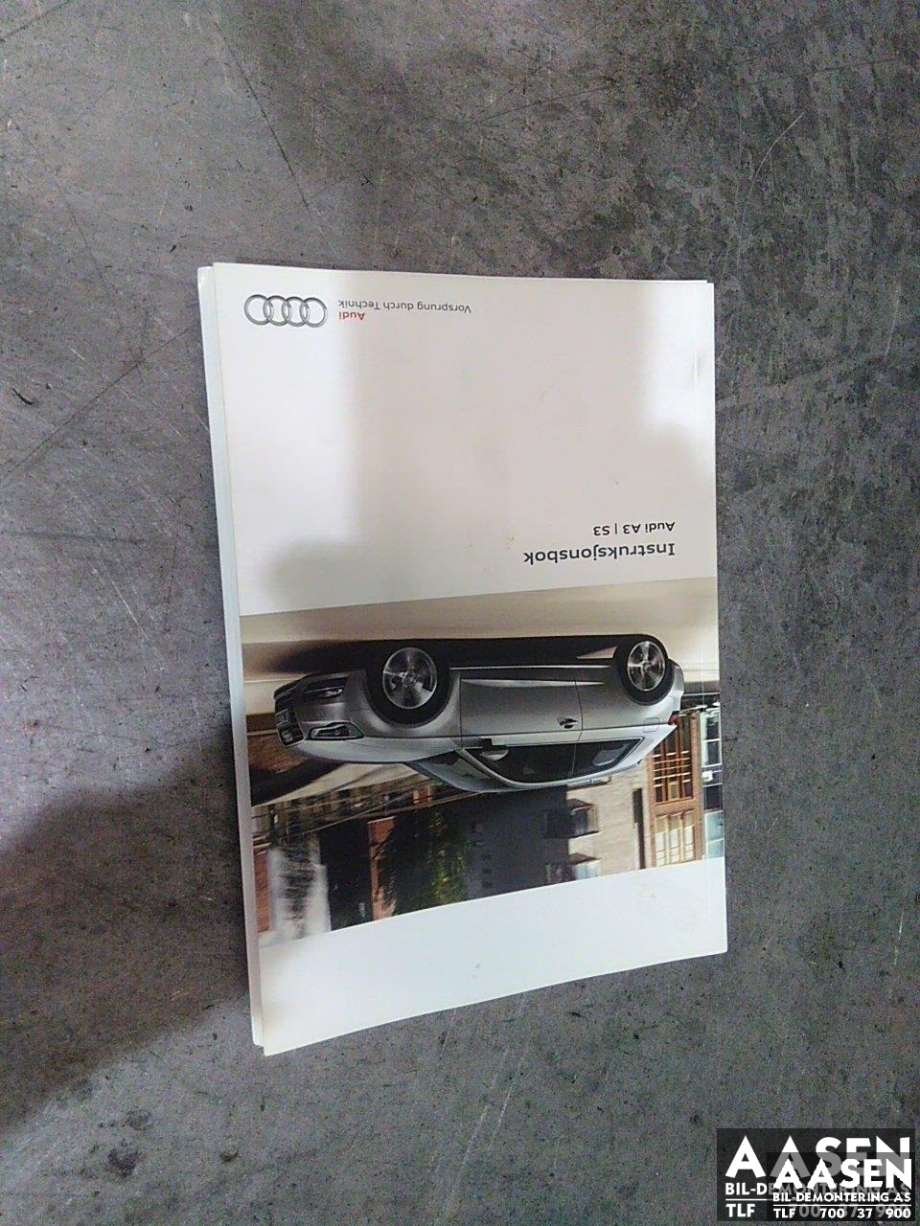 Instruksjonsbok til Audi A3, 2012-2016 (Type III, Fase 1) (INGEN DELENUMMER)