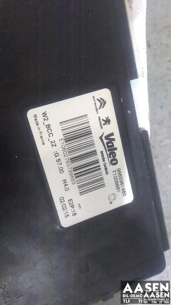 Styreenhet klima/aircondition til Peugeot 508 2014-2018 (Type I, Fase 2)  (VALEO|9665961480|)