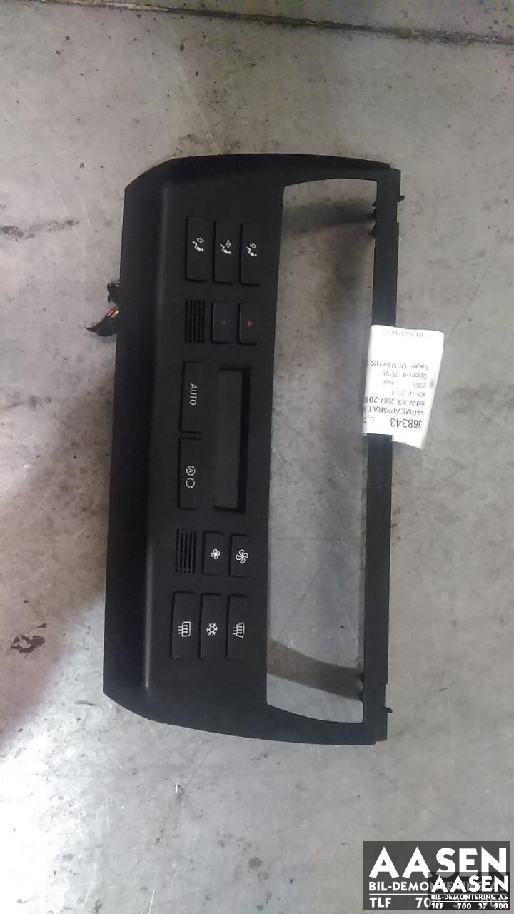 Varmeapparat betjening til BMW X3, 2007-2010 (Fase 2) (E83) (E83) (64 11 3 455 805)