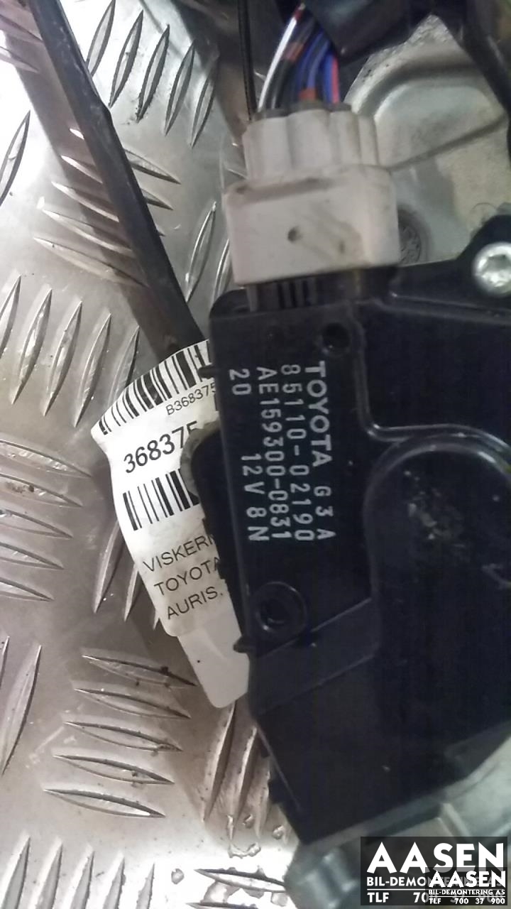 Viskermotor frontrute komplett m/overføring til Toyota Auris 2010-2012 (Type I, Fase 2)  (85110-02190|)