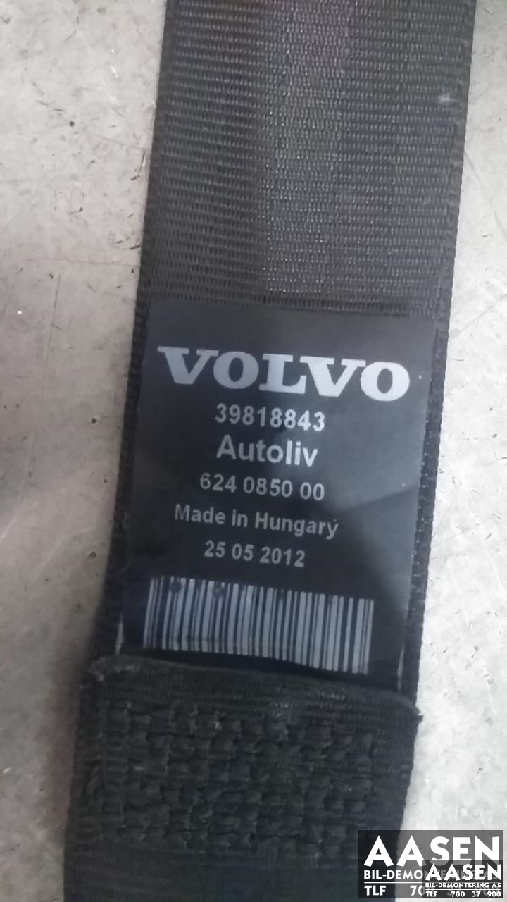Sikkerhetsbelte foran høyre til Volvo V60 2010-2013 (Type I, Fase 1) (AUTOLIV|39818843|)