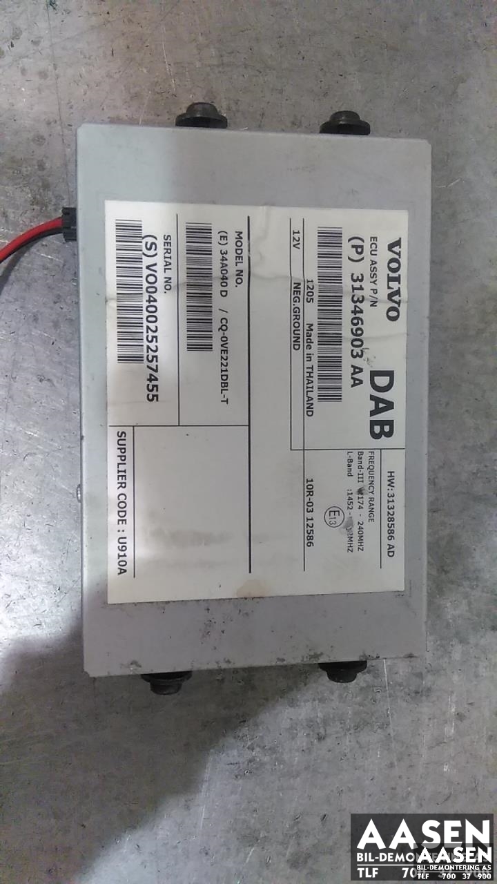 Styreenhet DAB til Volvo V60, 2010-2013 (Type I, Fase 1)  (31346903AA)