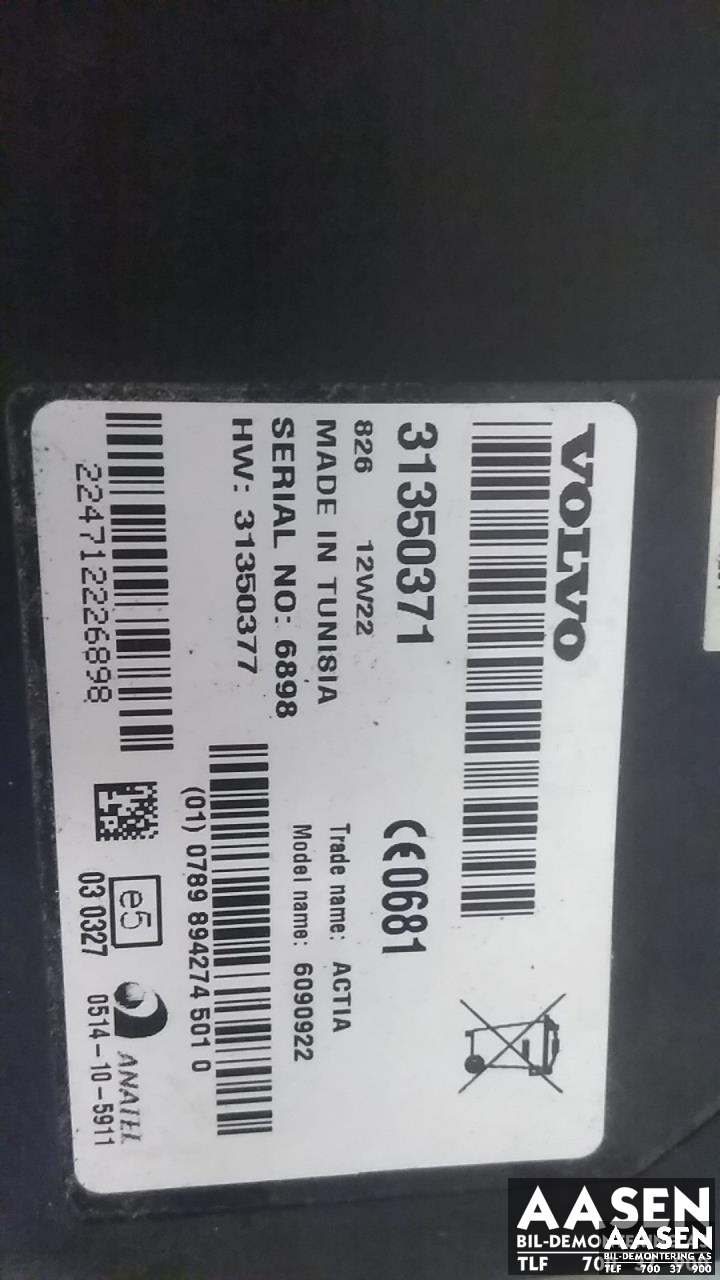Styreenhet diverse til Volvo V60 2010-2013 (Type I, Fase 1)  (31350371|)