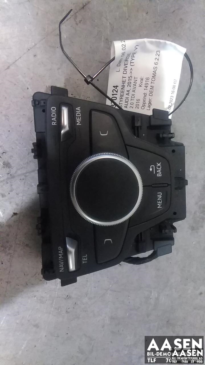 Bilstereo betjeningspanel til Audi A4, 2015-2019 (Type V, Fase 1) (B9) (B9) (8W0919614J)