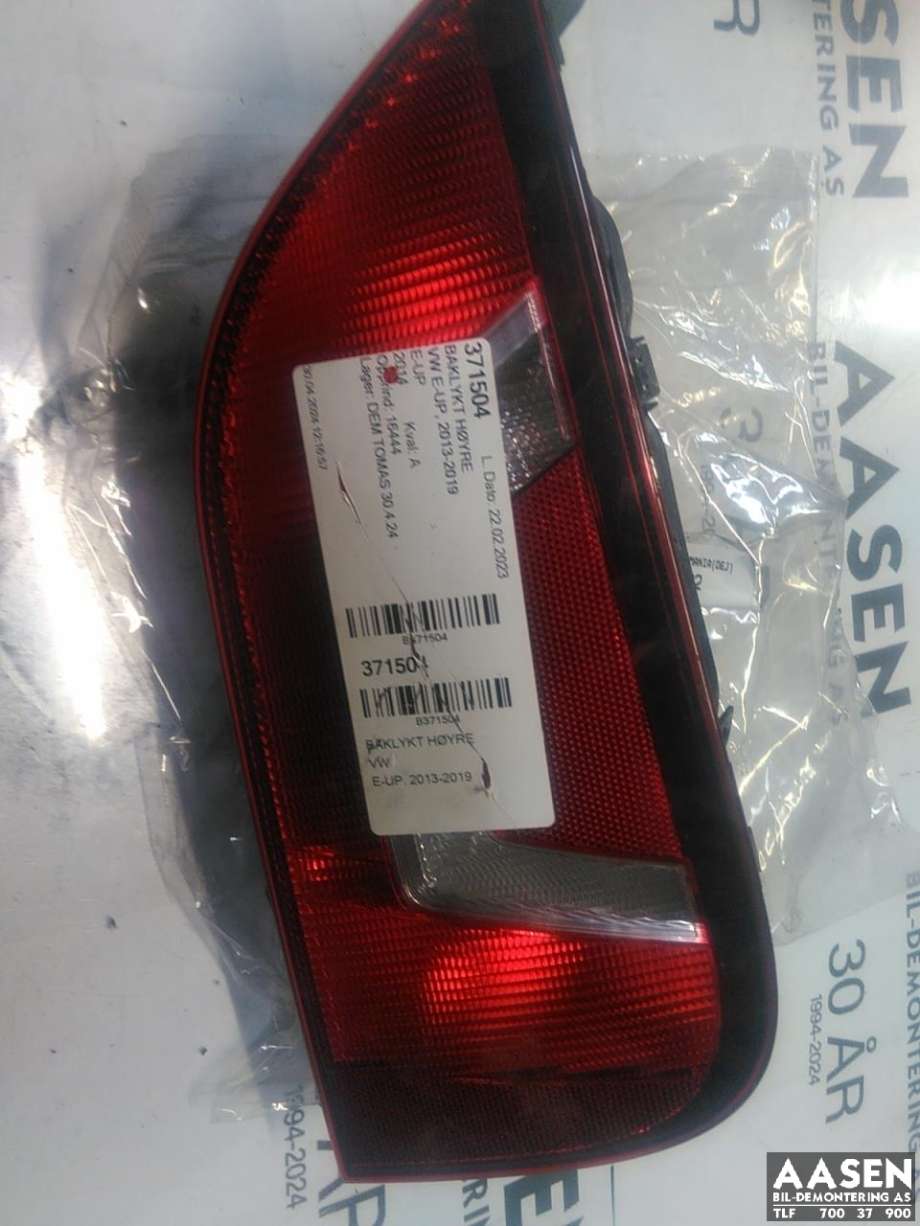 Baklykt høyre til VW E-Up 2013-2019 (1S0 945 096 G|)
