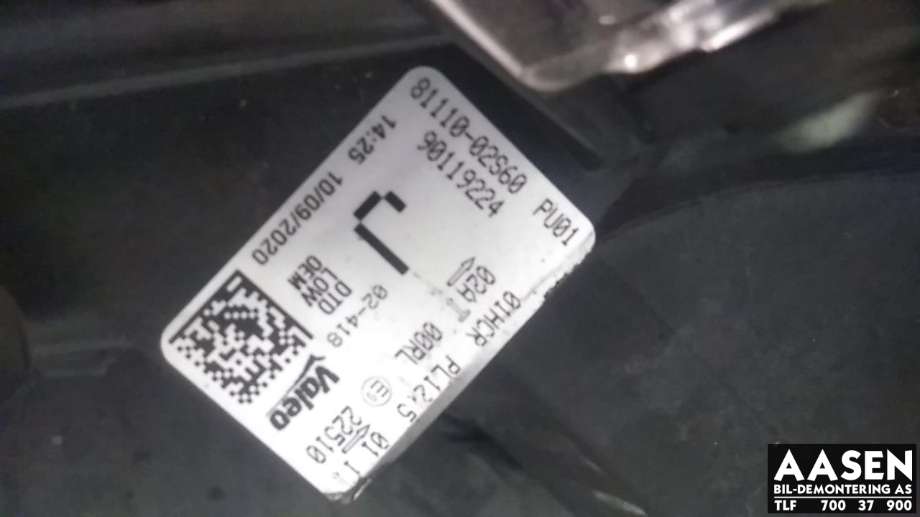 Frontlykt høyre full-LED til Toyota Corolla 2019-->>  (VALEO|81110-02S60|)