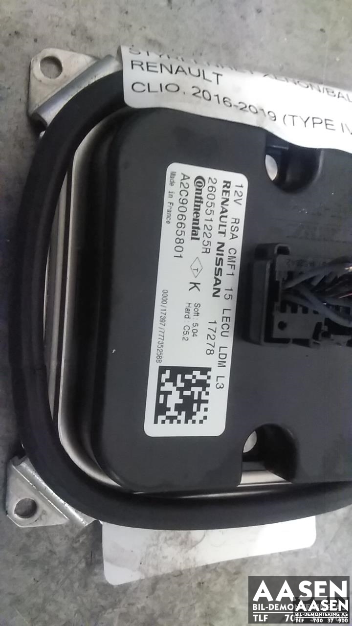 Styreenhet xenon/ballast til Renault Clio 2016-2019 (Type IV, Fase 2)  (CONTINENTAL|260551225R|)
