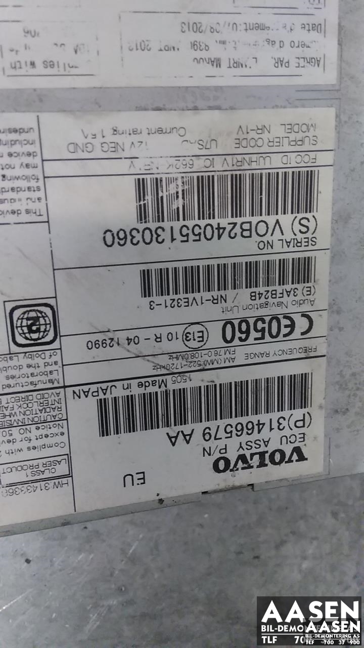 Bilstereo til Volvo V60/V60 CC 2013-2018 (Type I, Fase 2)  (31466579AA|)