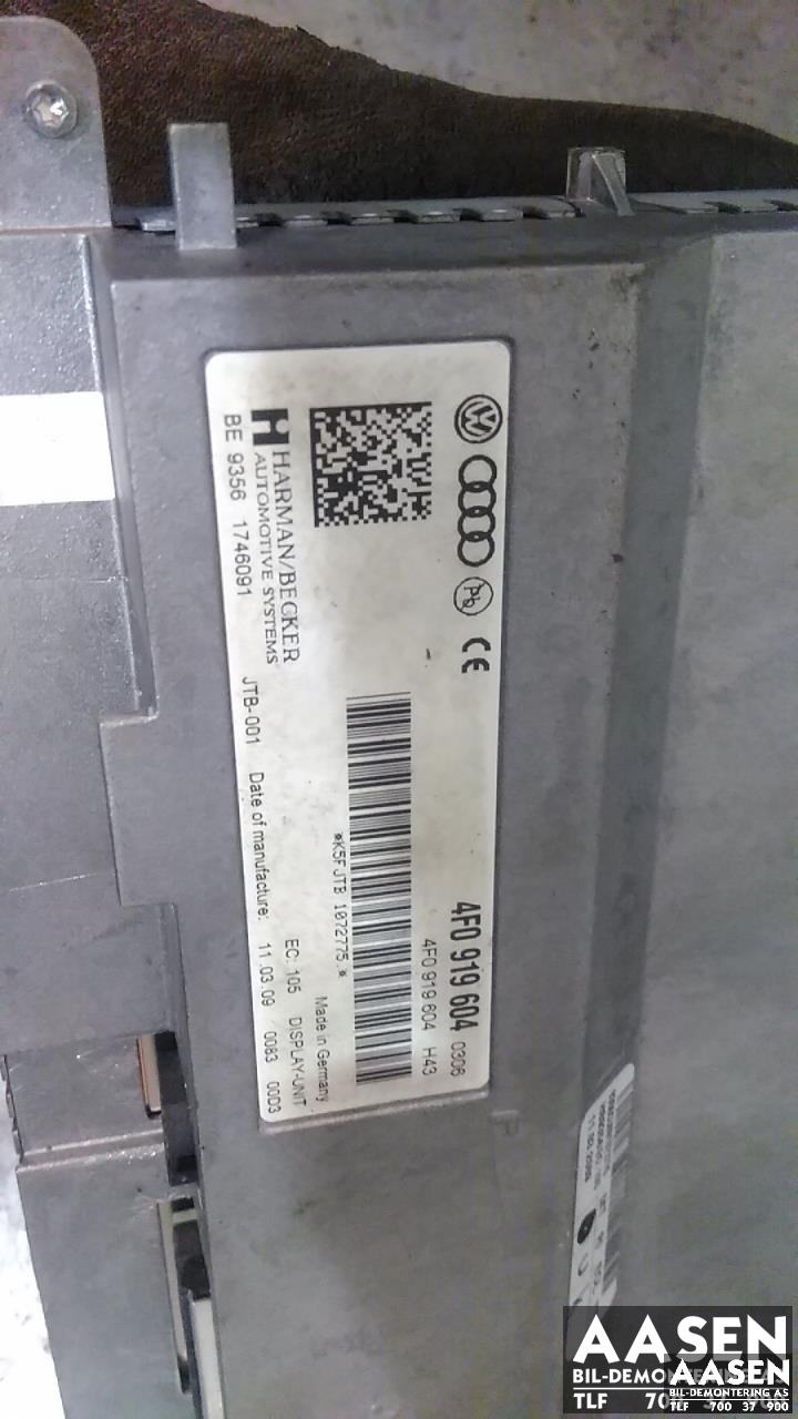 Bilstereo navigasjon skjerm til Audi A5 2007-2016 (Type I)  (4F0919604|)