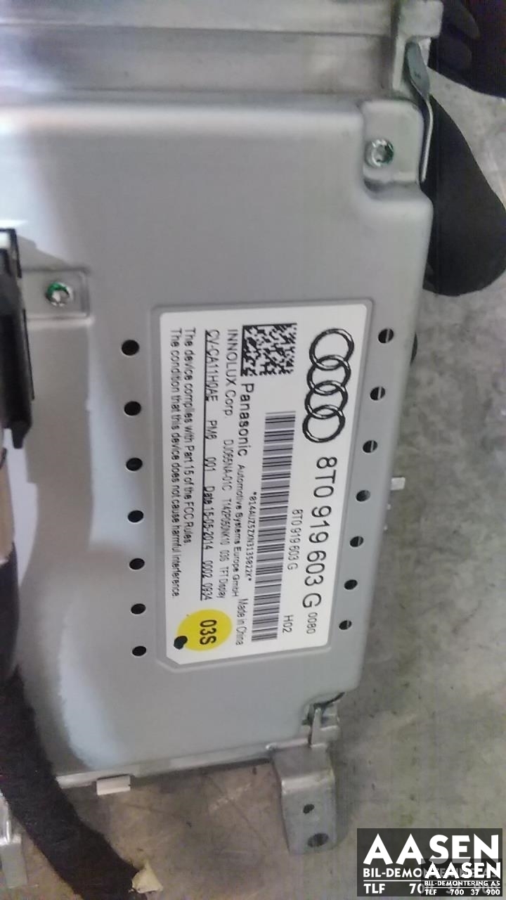 Bilstereo navigasjon skjerm til Audi A4 2007-2014 (Type IV) (B8) (B8) (PANASONIC|8T0 919 603 G|)