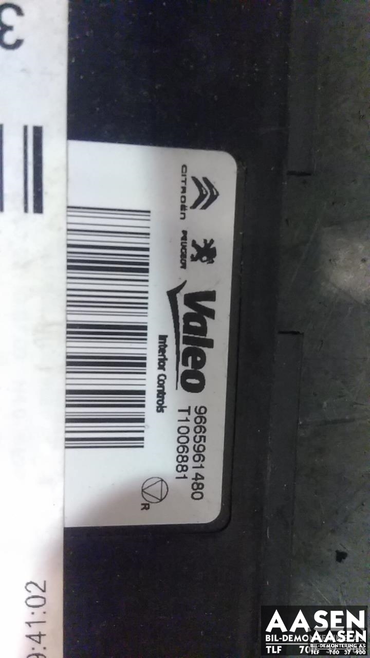 Styreenhet klima/aircondition til Peugeot 508 2011-2014 (Type I, Fase 1)  (VALEO|9665961480|)