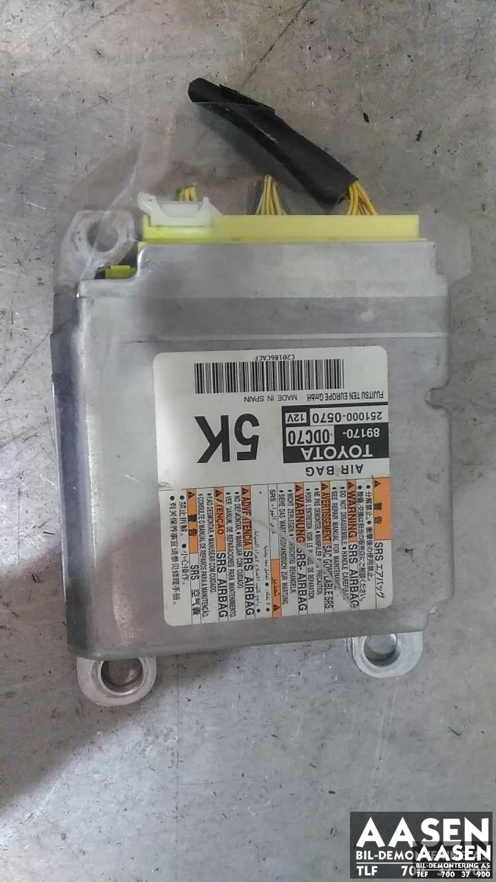 Airbag elektronikk til Toyota Yaris 2014-2020 (Type III, Fase 2) (FUJITSU|89170-0DC70|)