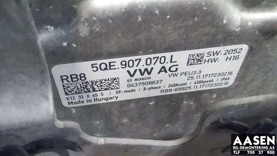 Inverter elbil til VW e-Golf 2017-2020 (Fase 2)  (5QE 907 070 L|)