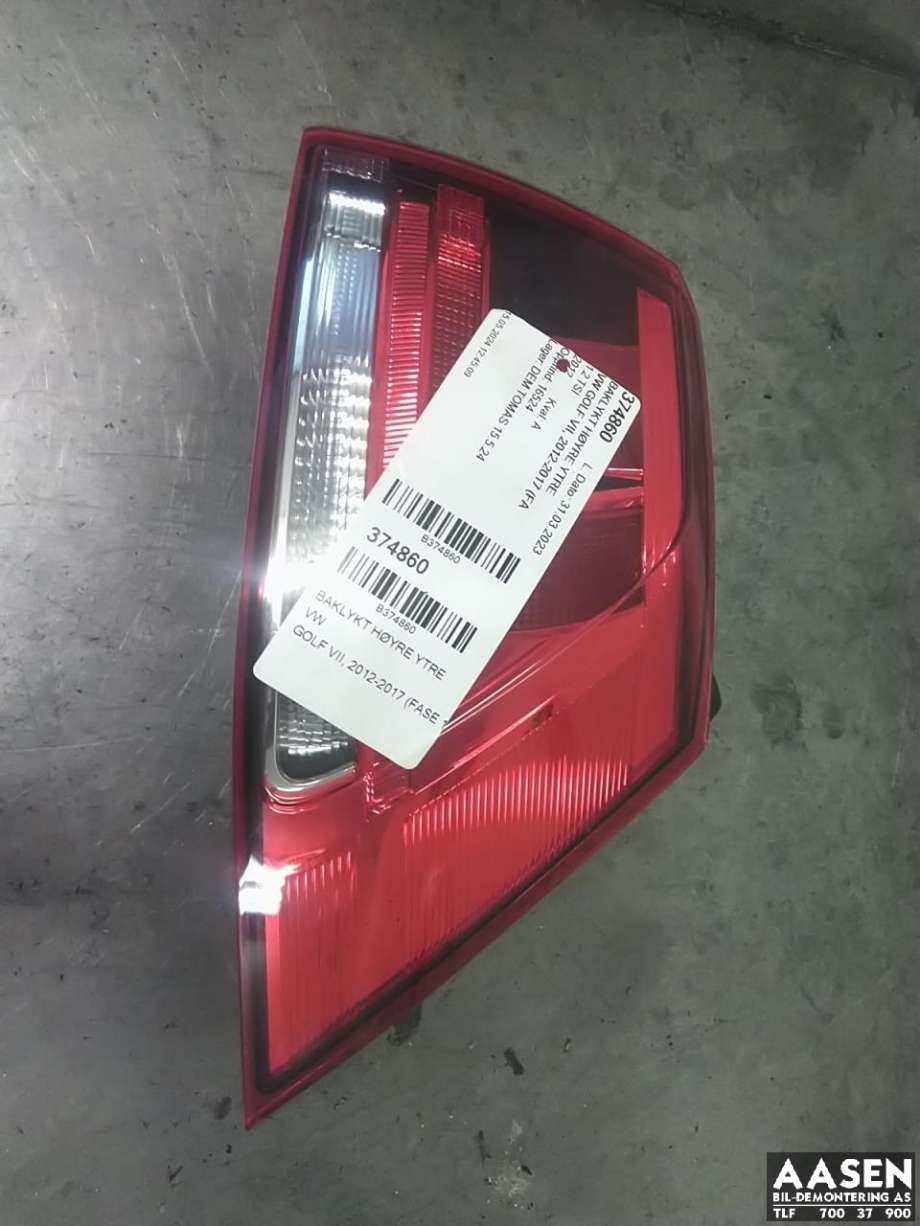 Baklykt høyre ytre til VW Golf VII 2012-2017 (Fase 1) (5G0 945 096 M|)