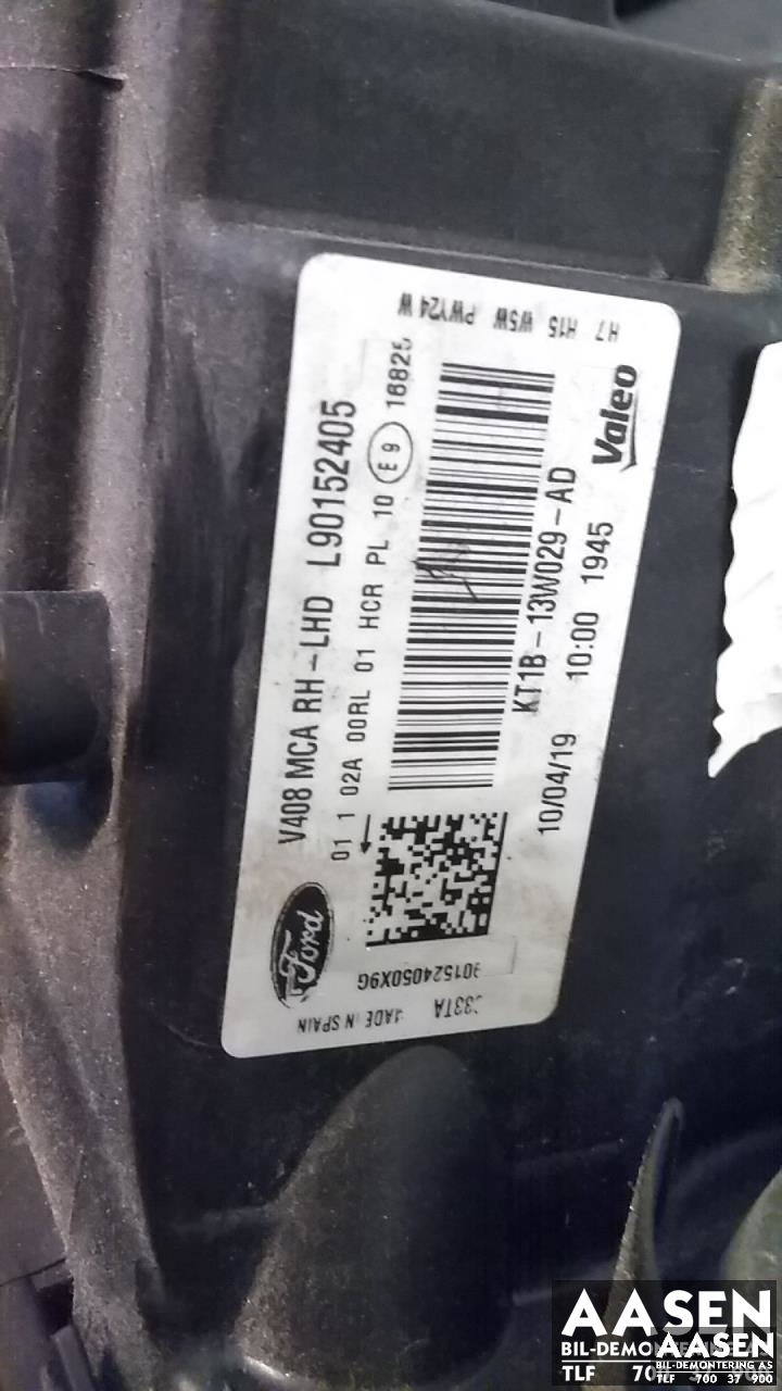 Frontlykt høyre halogen til Ford Transit Connect 2018-->> Type II, Fase 2 (VALEO|2278794|)