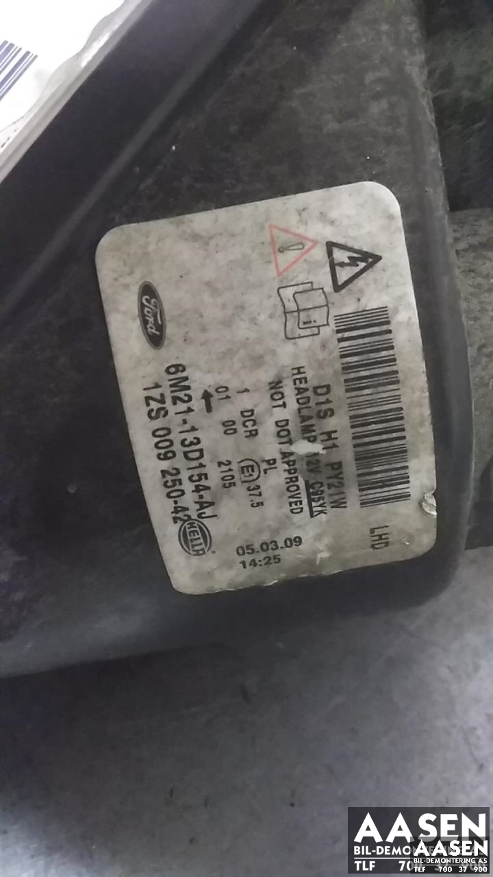 Frontlykt høyre xenon til Ford Galaxy 2007-2010 (Type III, Fase 1)  (HELLA|1801373|)