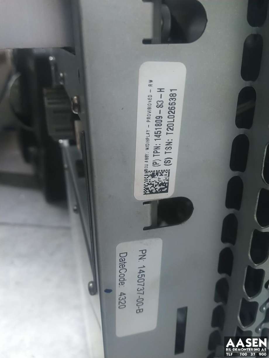Multimedia display (MCU - Media Controller Unit) til Tesla Model S 2016-2021 (Fase 2)  (1084333-00-A|)