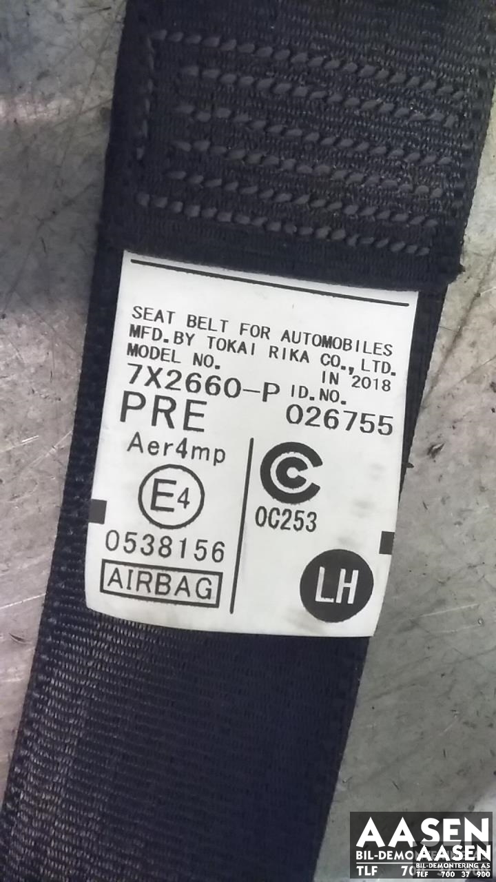 Sikkerhetsbelte foran venstre til Toyota Prius +7 2012-2020 (Type III) (stasjonsvogn) (stasjonsvogn) (7322047251B0|)