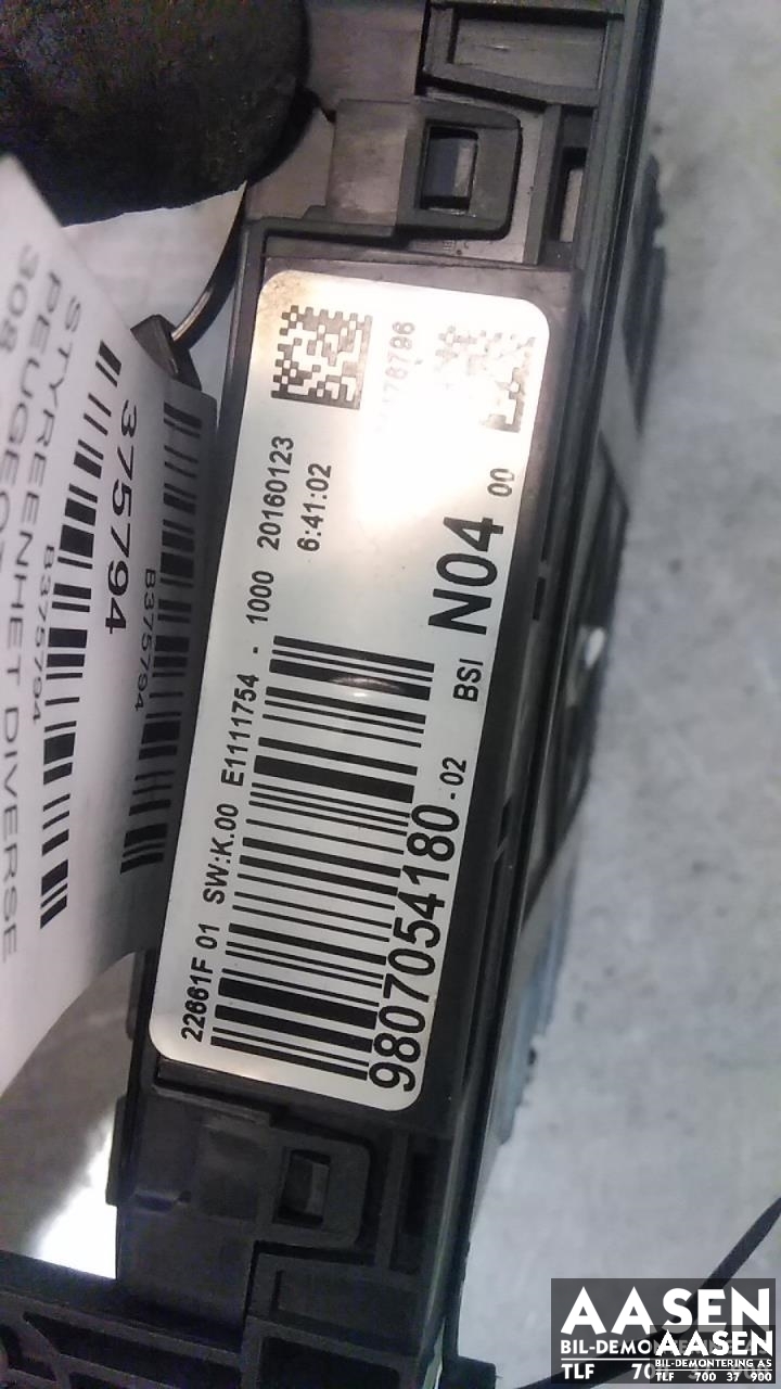 Sikringsboks kupe til Peugeot 308 2013-2021 (Type II) (VALEO|9807054180-02|)