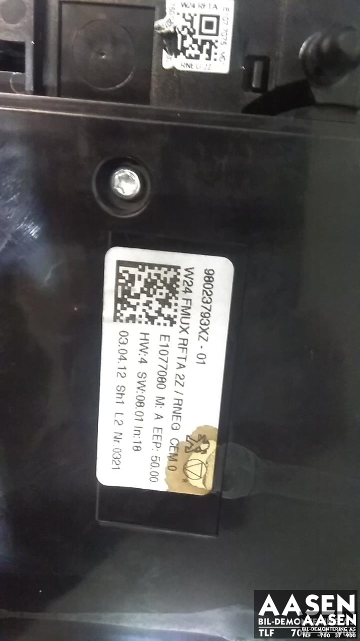 Varmeapparat betjening til Peugeot 508 2011-2014 (Type I, Fase 1)  (VALEO|98023793XZ-01|)