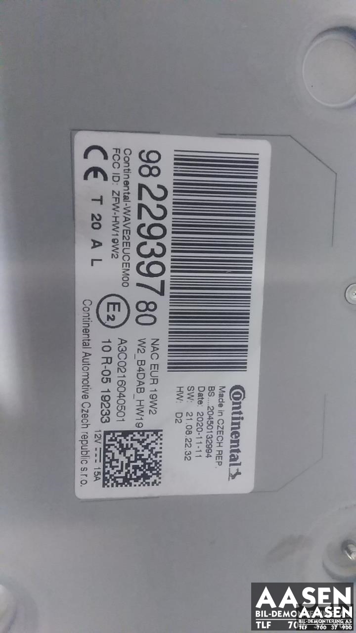 Bilstereo til Citroën C4, Spacetourer 2019-->>  (CONTINENTAL|9822939780|)