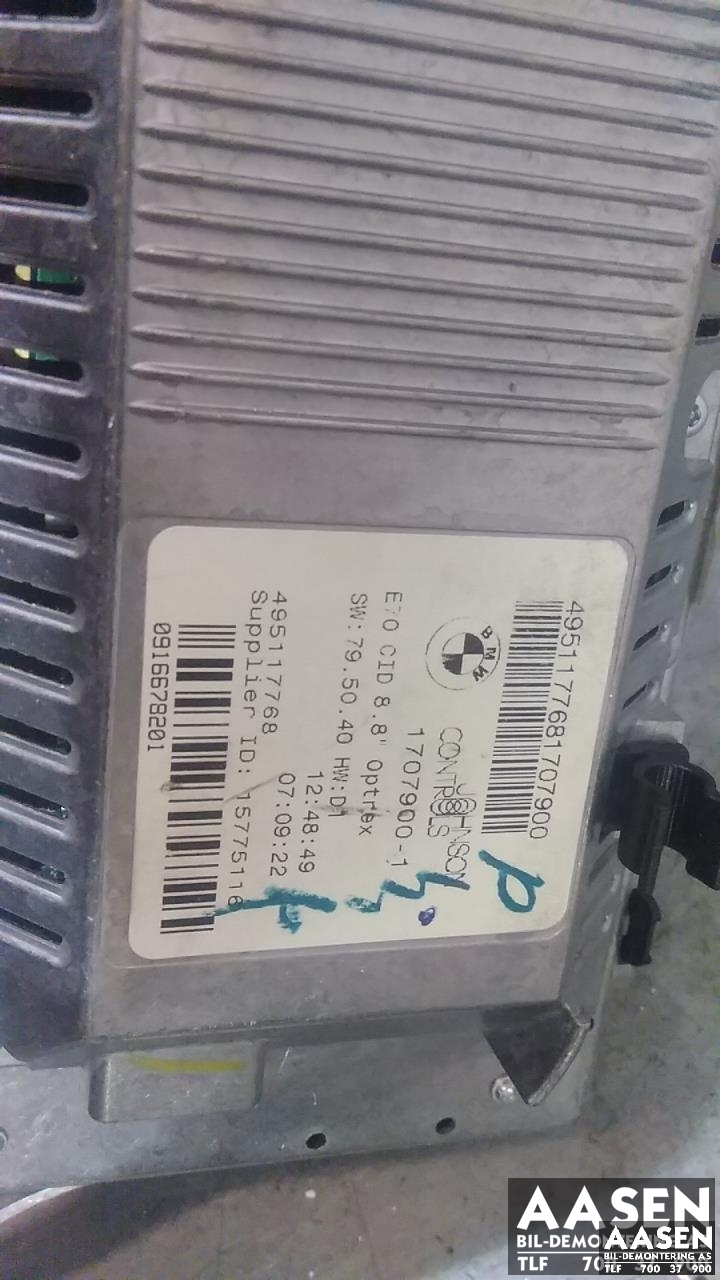 Bilstereo navigasjon skjerm til BMW X5 2007-2013 (E70) (E70) (JOHNSON CONTROLS|1707900-1|)