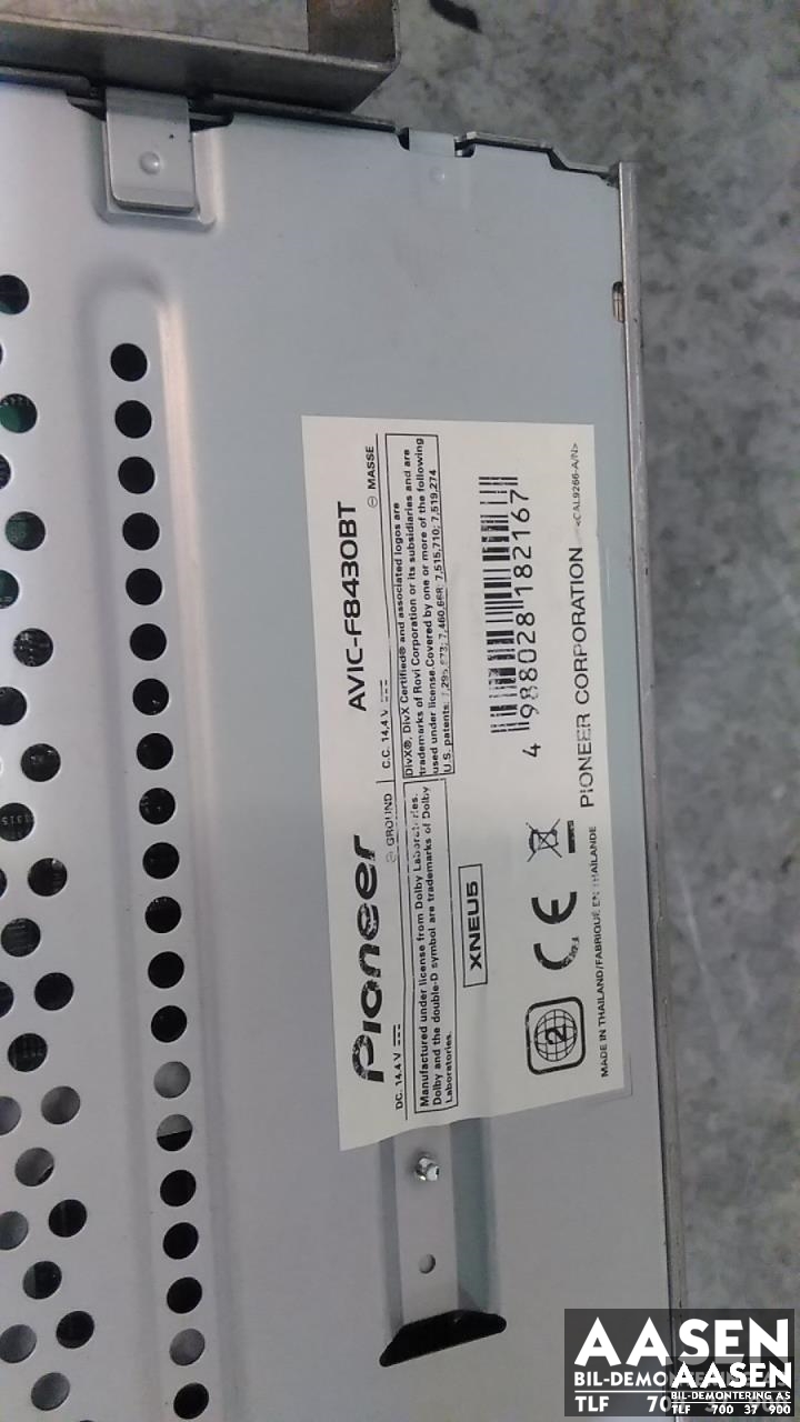Bilstereo til Nissan Navara 2010-2015 (Fase 2) (D40) (D40) (PIONEER|AVIC-F8430BT|)