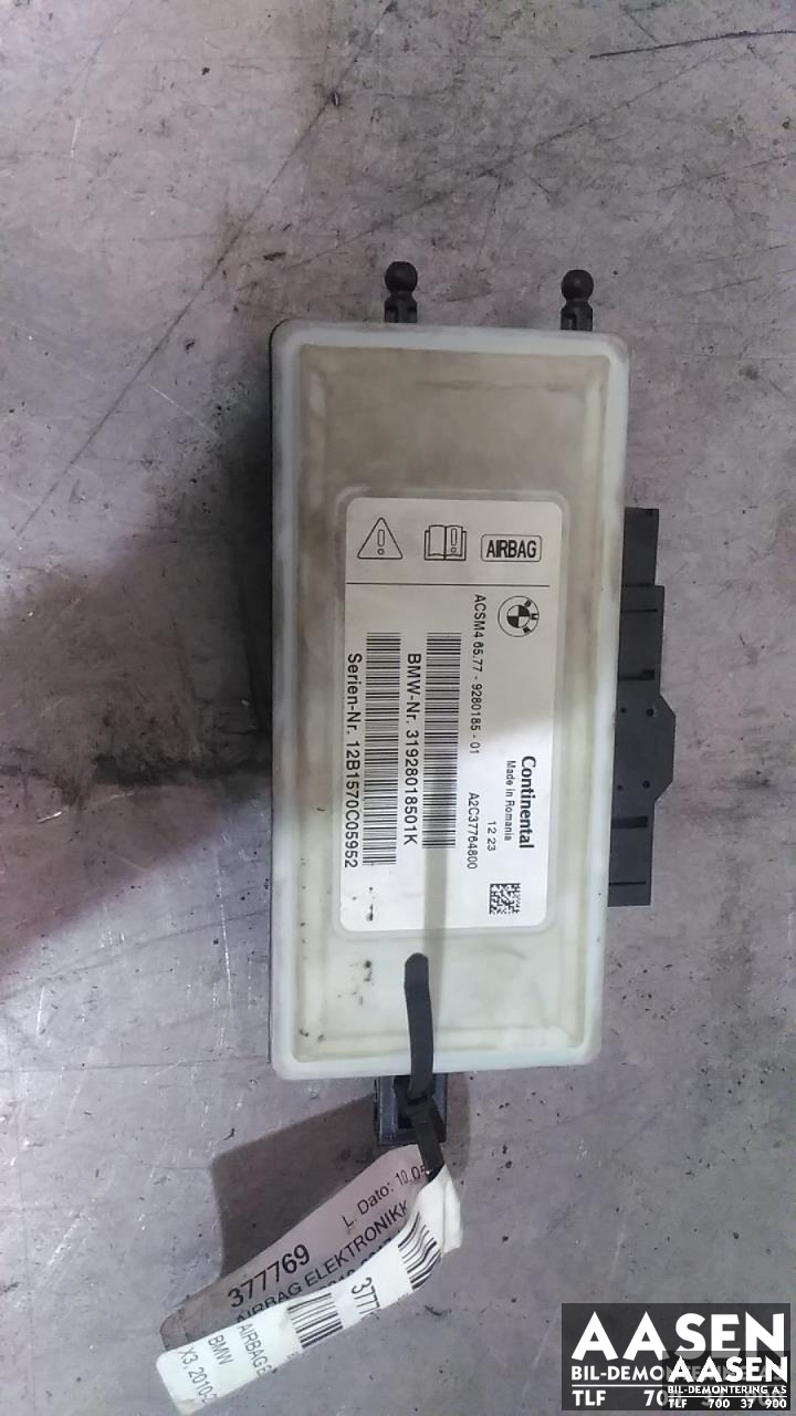 Airbag elektronikk til BMW X3, 2010-2017 (F25) (F25) (CONTINENTAL|65.77-9280185-01)