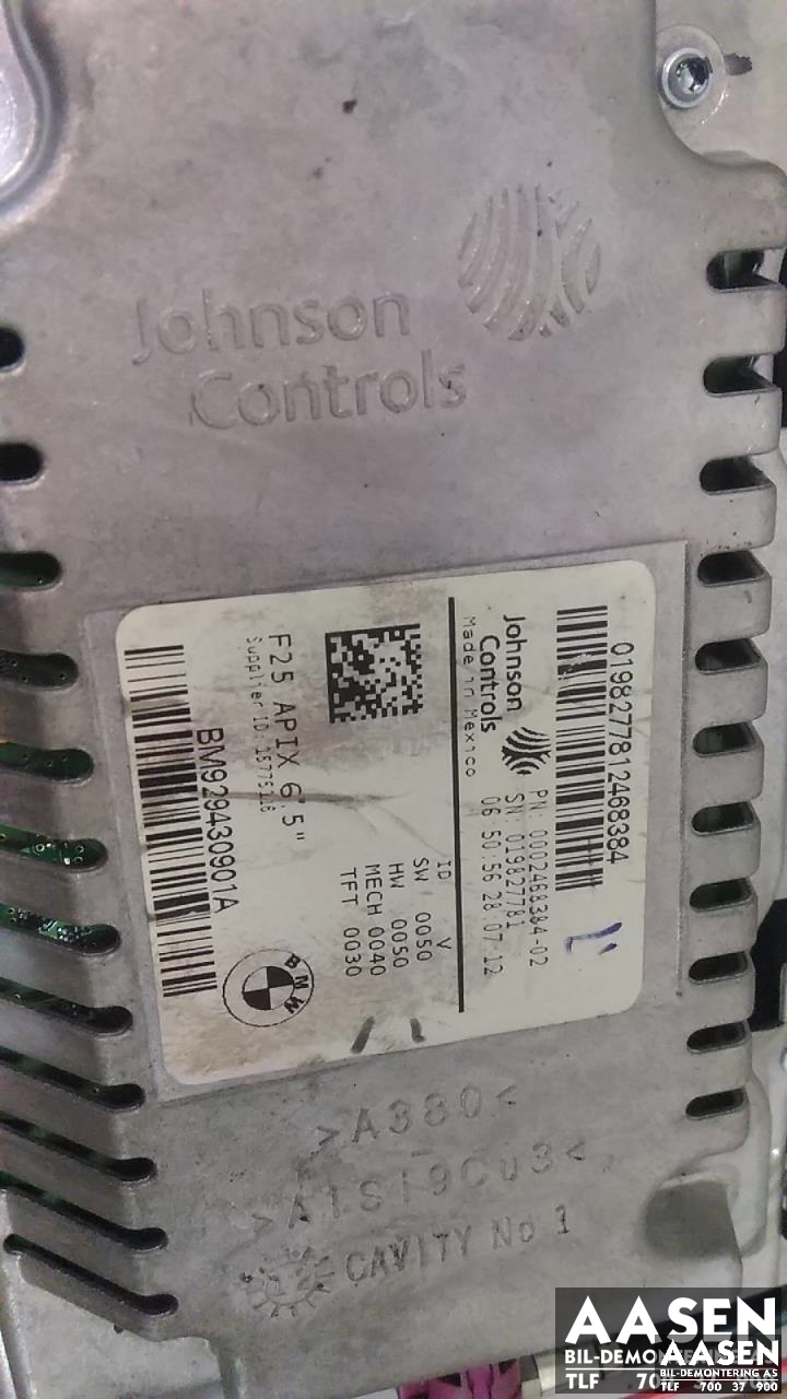 Bilstereo navigasjon skjerm til BMW X3 2010-2017 (F25) (F25) (JOHNSON CONTROLS|0002468384-02|65 50 9 294 309|)
