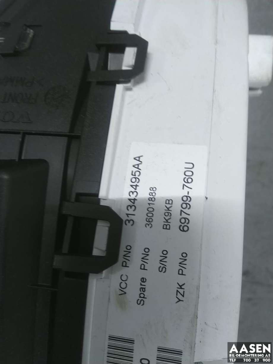 Instrumentpanel til Volvo V60 2010-2013 (Type I, Fase 1)  
