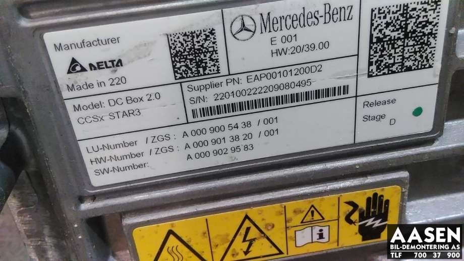 Inverter elbil til Mercedes EQS 2021-->> (V297) (V297) (A0009005438|)