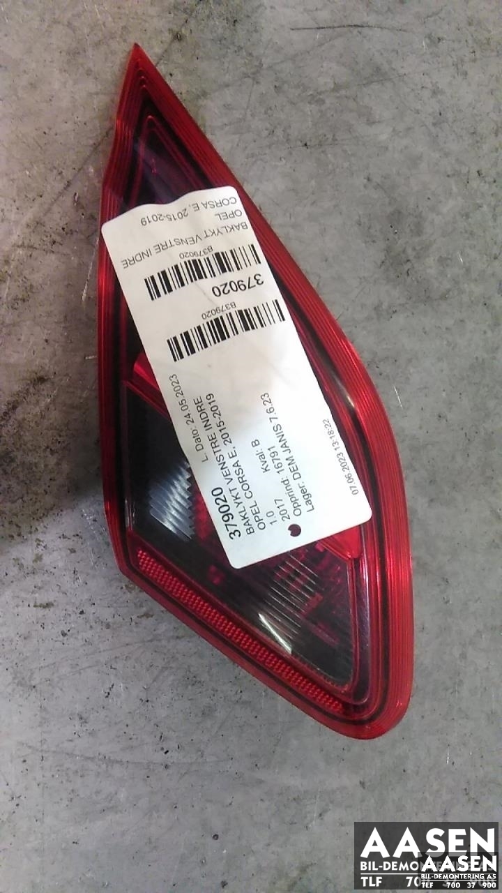 Baklykt venstre indre til Opel Corsa E, 2015-2019 (13428451)