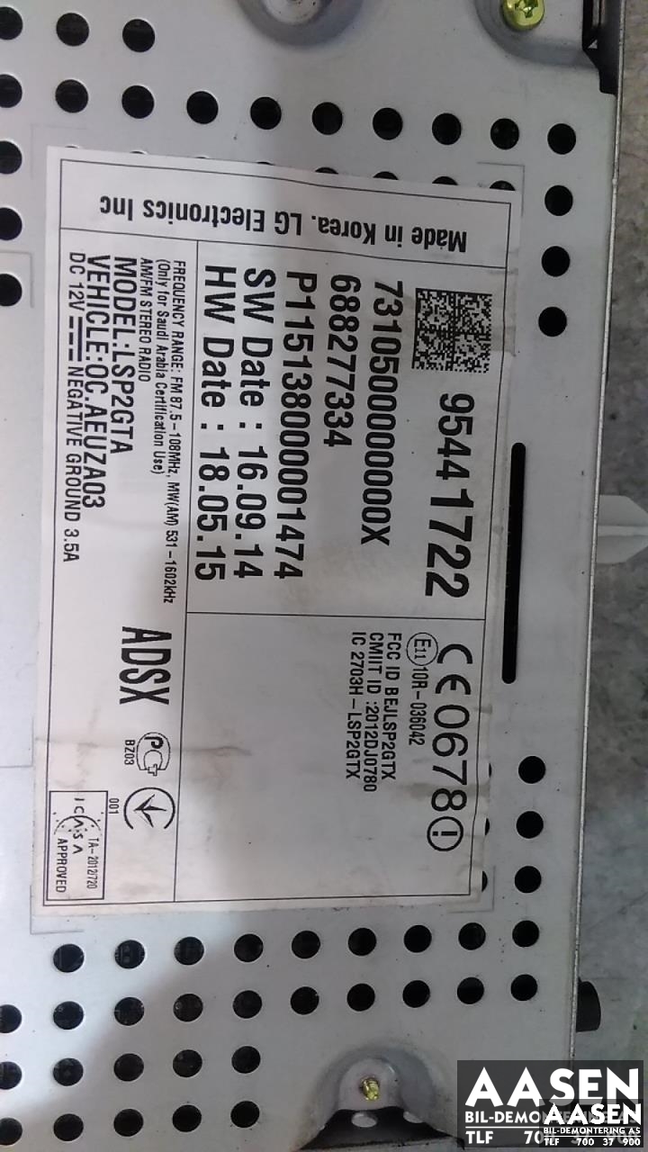 Bilstereo til Opel Corsa E 2015-2019 (95441722|)